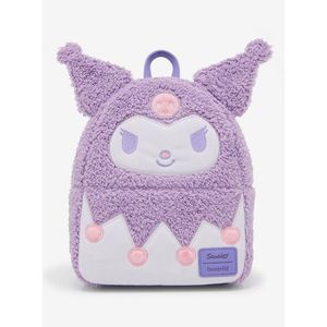 Loungefly Sanrio Kuromi Purple Pastel Fuzzy Mini Backpack